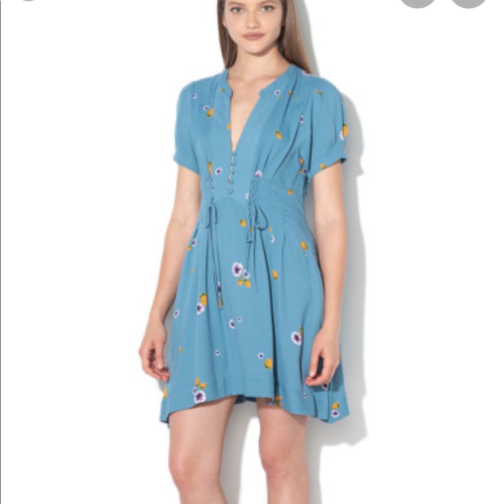 Free People Floral Mini Dress size 0 - Picture 2 of 5